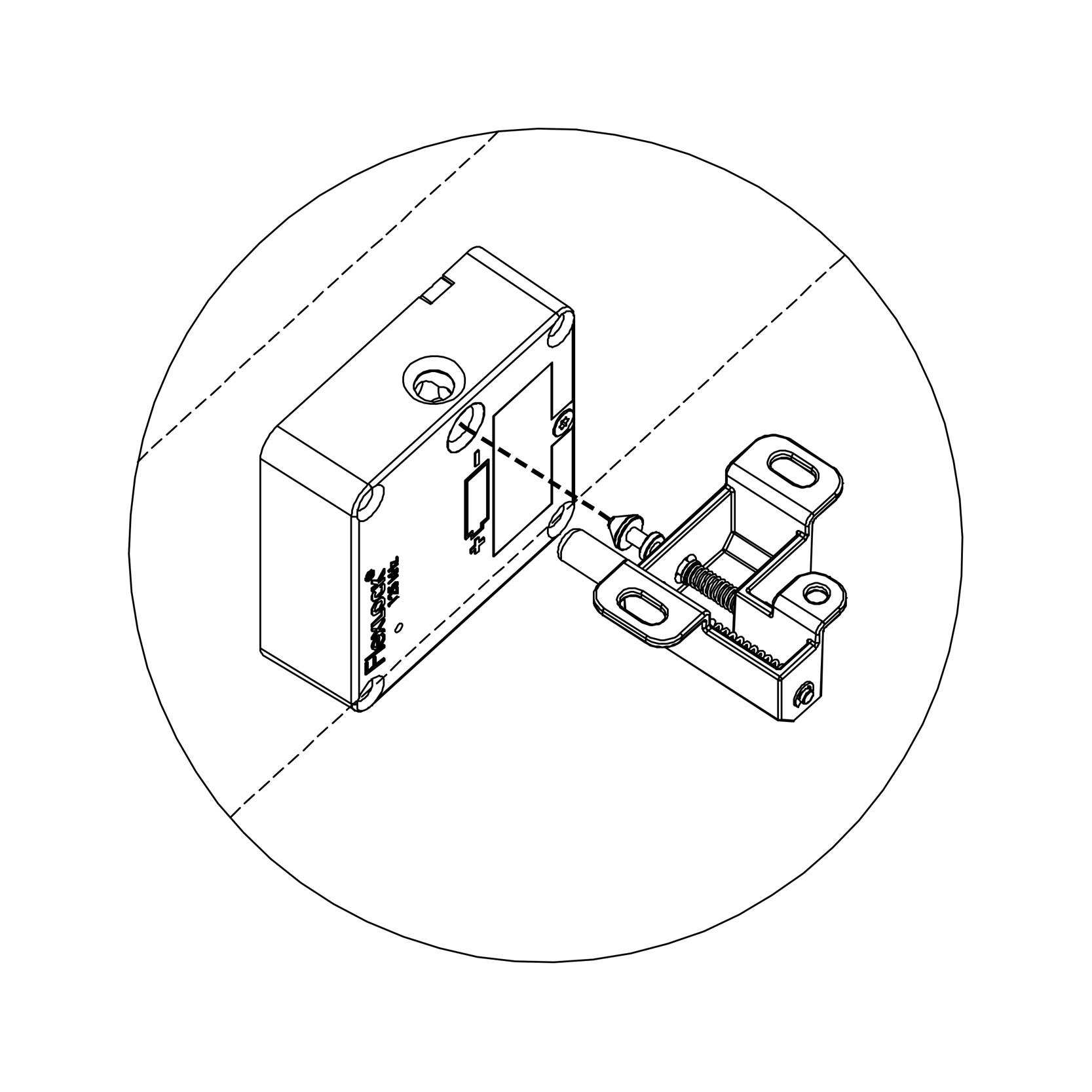 Diagram of how to fit lock and lock plate