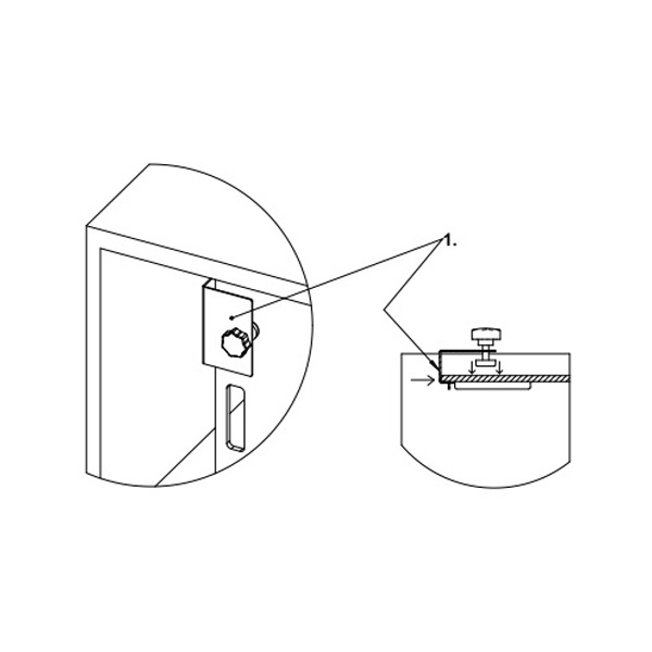 Diagram of Flexlock with lock plate on sliding doors