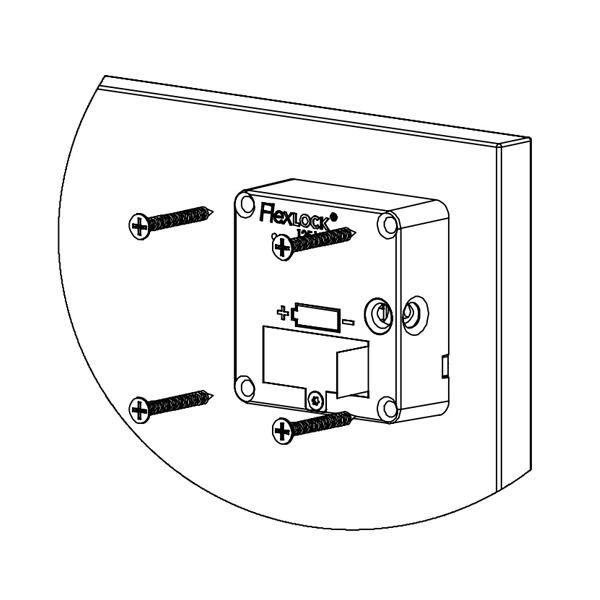 Diagram of screw fastenings on Flexlock lock