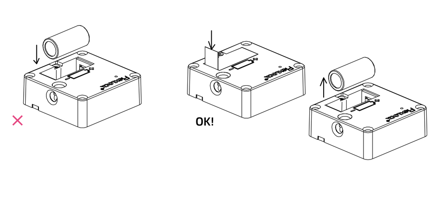 Illustrative diagram where battery is not installed